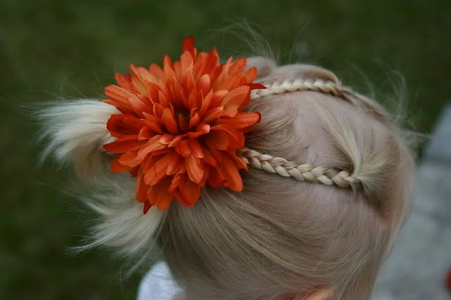 I was thinking this would be a cute hairstyle for a flower girl too.