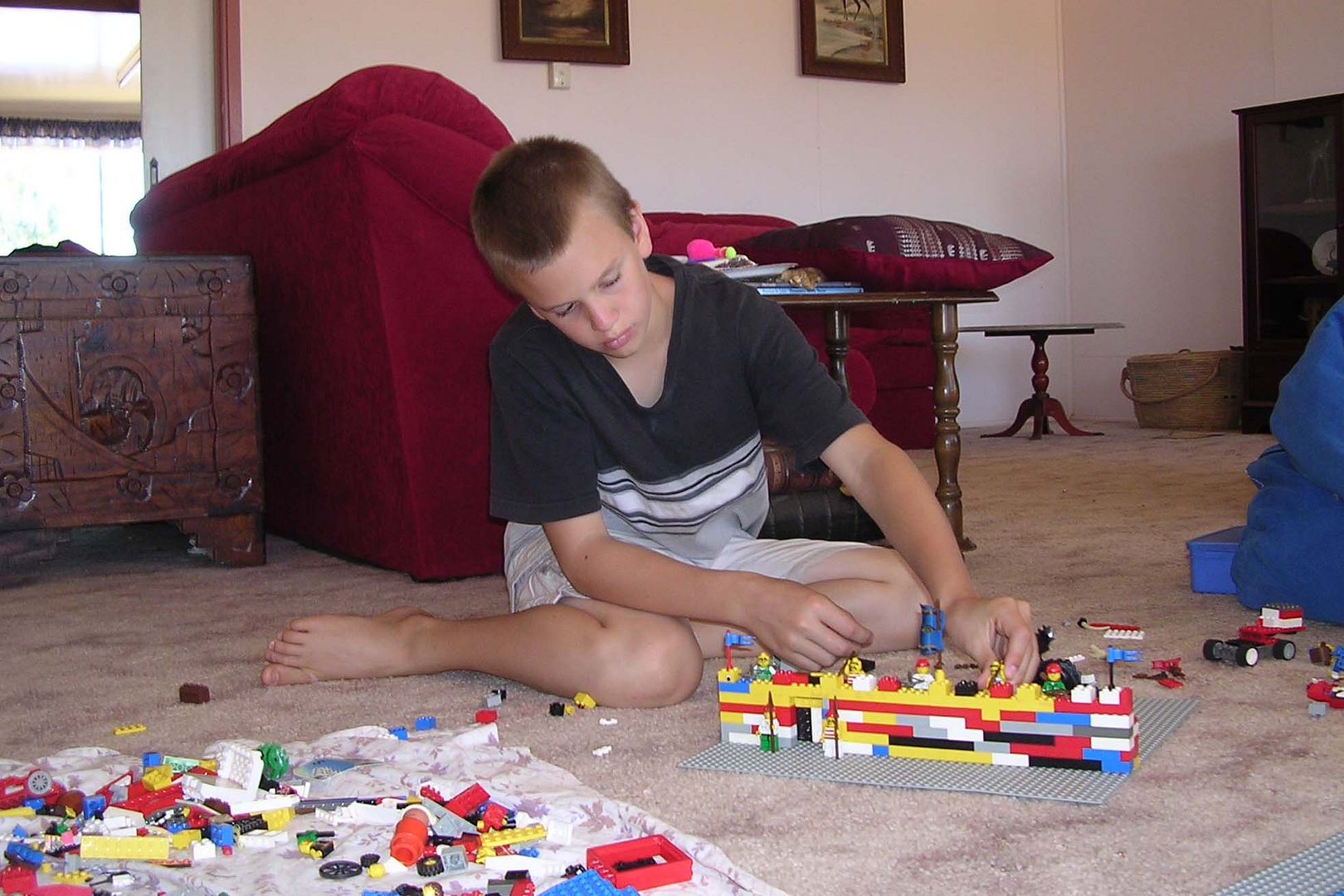 Caleb Building with Lego