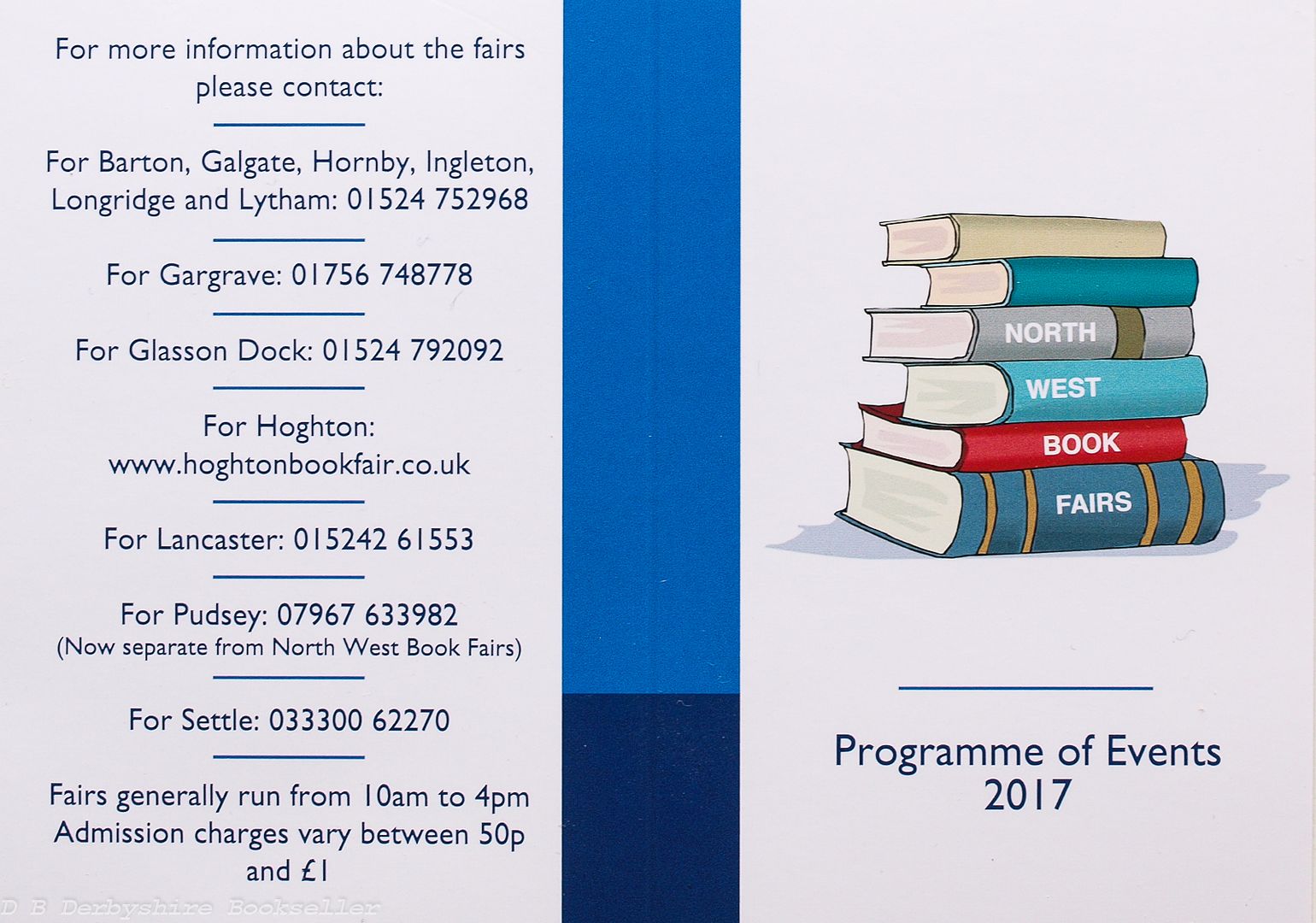 2017 North West Book Fairs Programme of Events