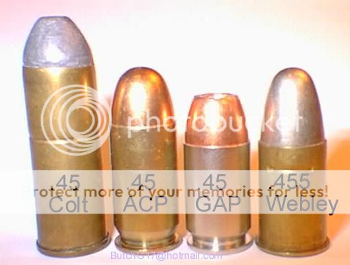 Different type .45 45s-labeled