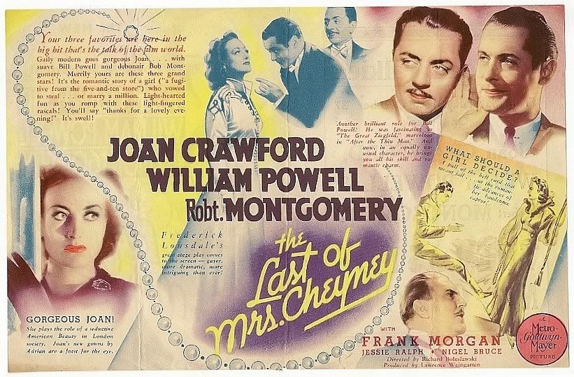 The Last of Mrs Cheyney 1937 US handbill Joan Crawford  