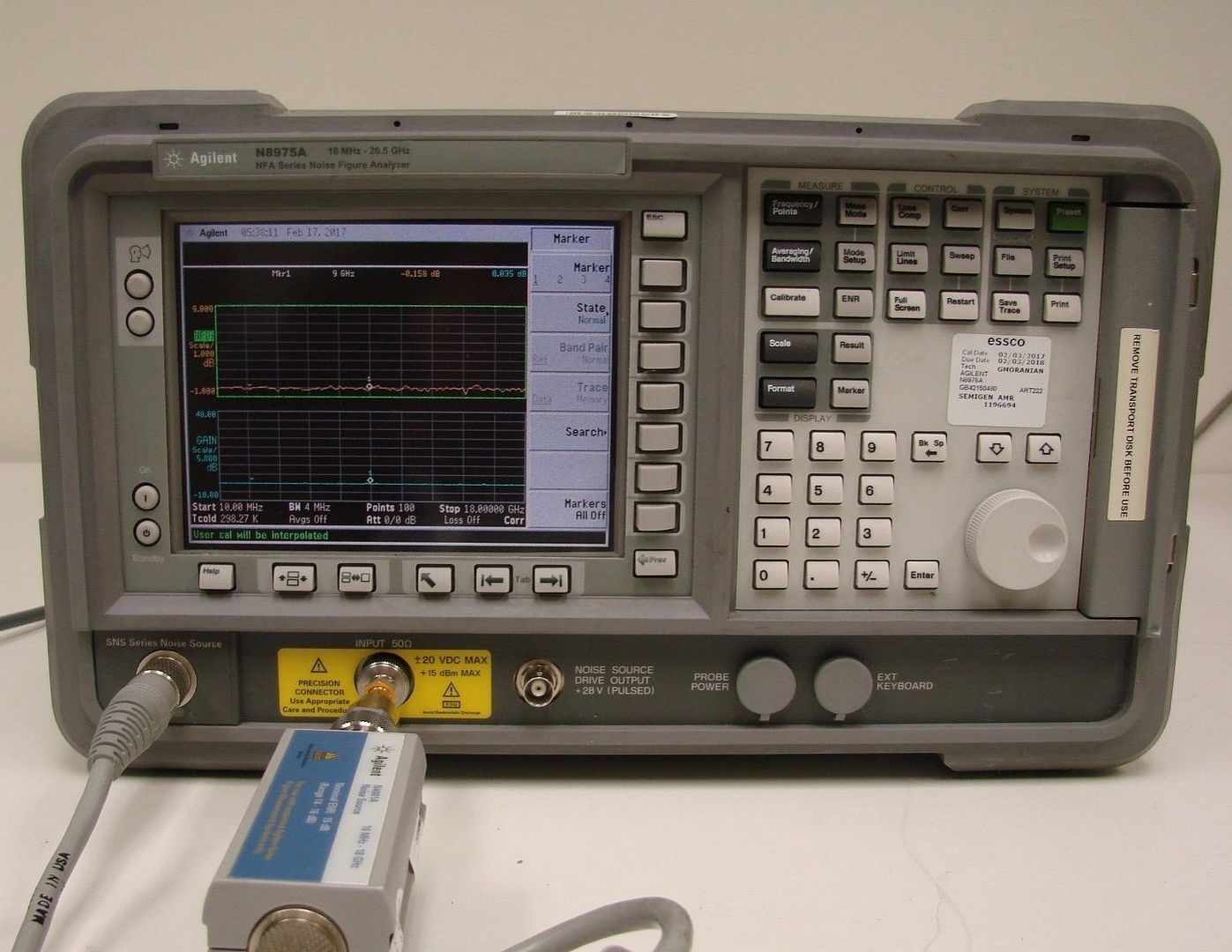 Agilent N8975A 10 MHz - 26.5 GHz Noise Figure Analyzer w/ KEYSIGHT ...