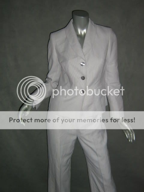 SUIT STUDIO White Grey 2PC Business Pant Suit NEW 14  