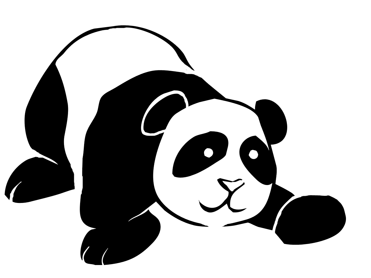 Трафарет панды для вырезания
