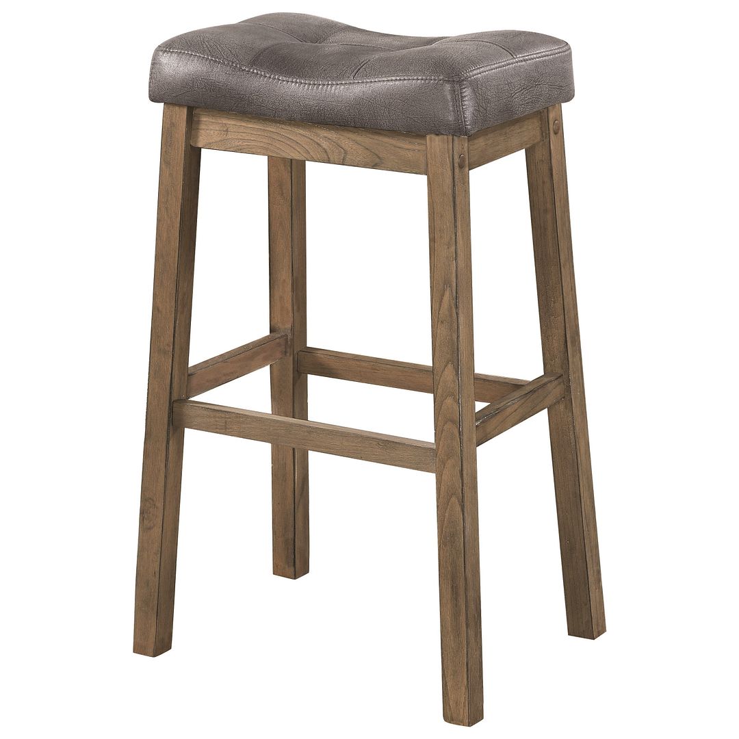 Set of 2 Two Tone Brown Leatherette Bar Stool by Coaster 121520