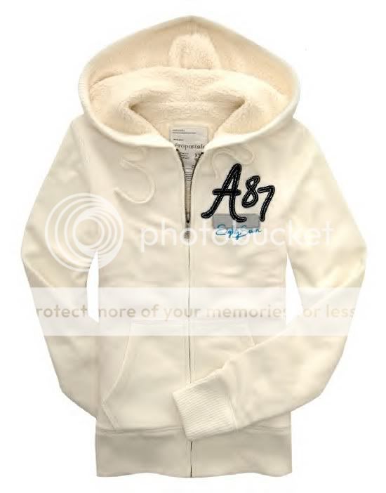 NWT AEROPOSTALE NEW IVORY SUPER SOFT SHERPA SWEATSHIRT HOODIE JACKET 