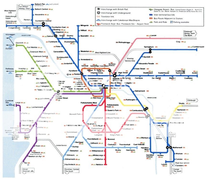 Trans-Clyde Rail Map 1979