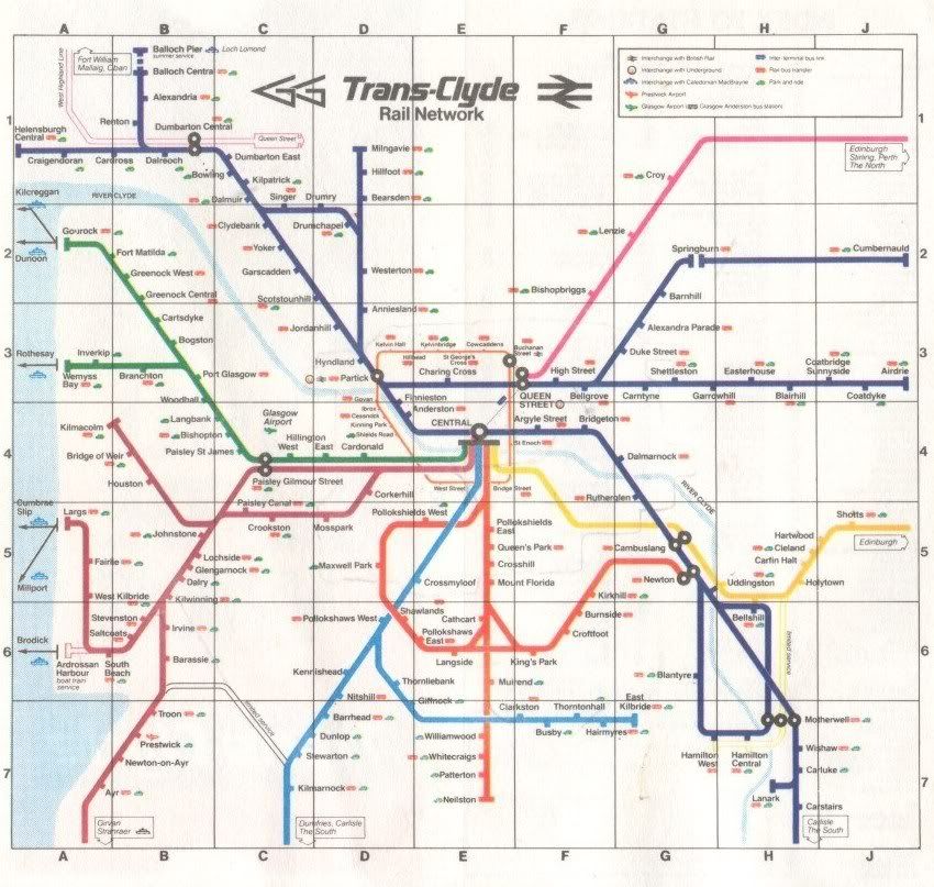 Trans-Clyde Rail Map 1979