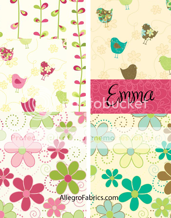 Emma By Northcott Fabric Funky Retro Daisy Flowers Polka Dot Swirls 