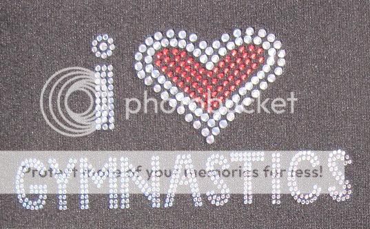 Love Gymnastics Rhinestone Bling Top Tank Tee  