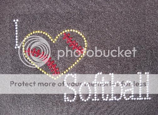 Love Softball Rhinestone Bling Top Tank Tee  