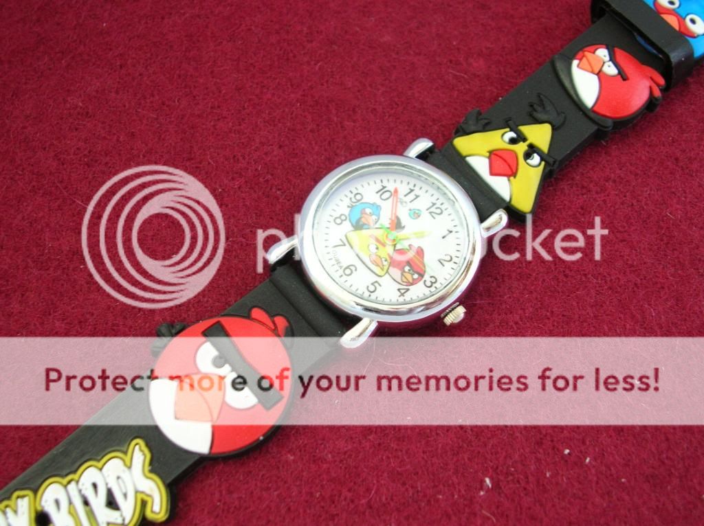 H1557~ Angry Birds 3D Wrist Watch Wristwatch ( Black )  