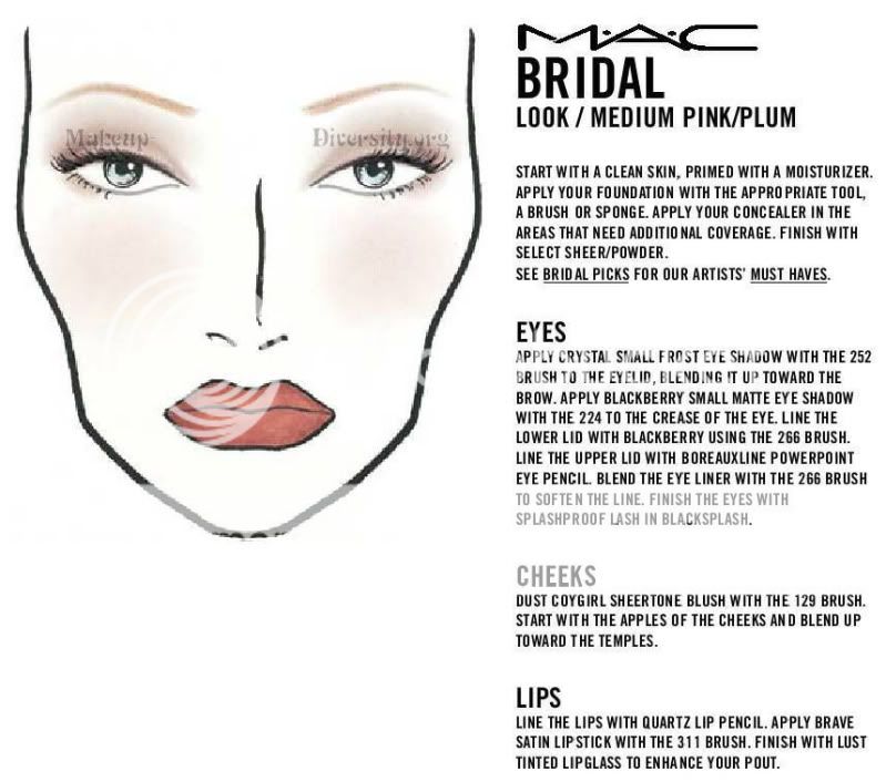 my personal bridal makeup facecharts Wedding Plans