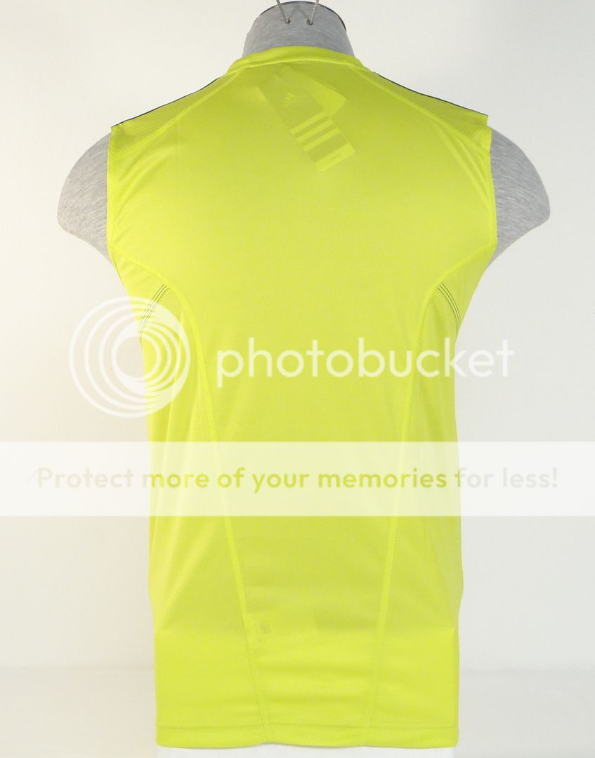 Adidas ClimaLite Response Bright Lime Sleeveless Running Shirt Mens