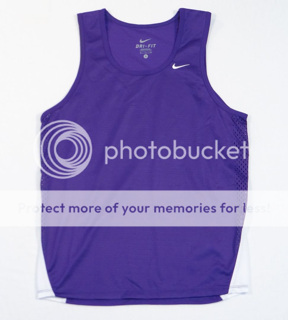 Nike Dri Fit Purple & White Running Singlet Sleeveless Tank Mens NWT | eBay