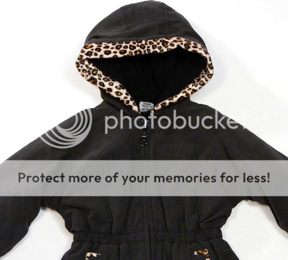London Fog Reversible Hooded Winter Coat Jacket Black Leopard Girls 12 Months