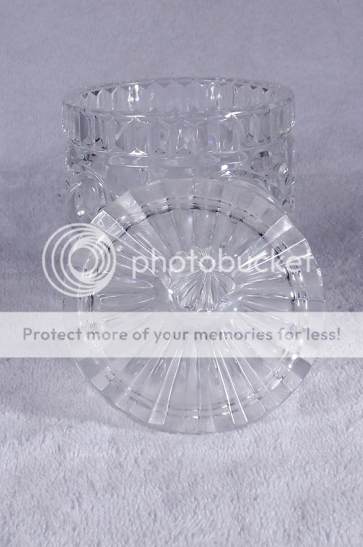 Clear Glass Jar with Lid Cut Glass Design