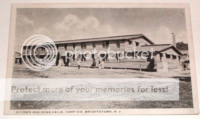   Hall Camp Dix Wrightstown NJ. Linen postcard published by Curteich