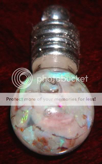 Australian Gem Opal Chip Glass Vial Pendant Necklace 21  