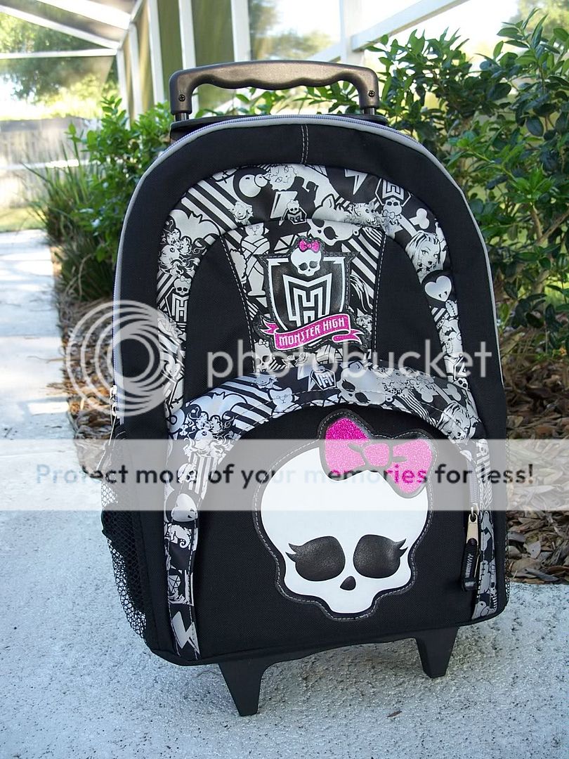 MONSTER HIGH rolling backpack cartable a roulettes RARE  