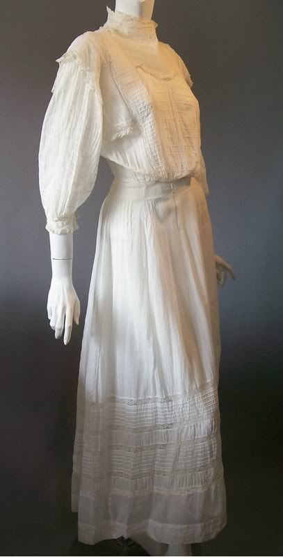 Dorothea's Closet Vintage Dress EDWARDIAN Gibson Girl Cotton Lawn Lace