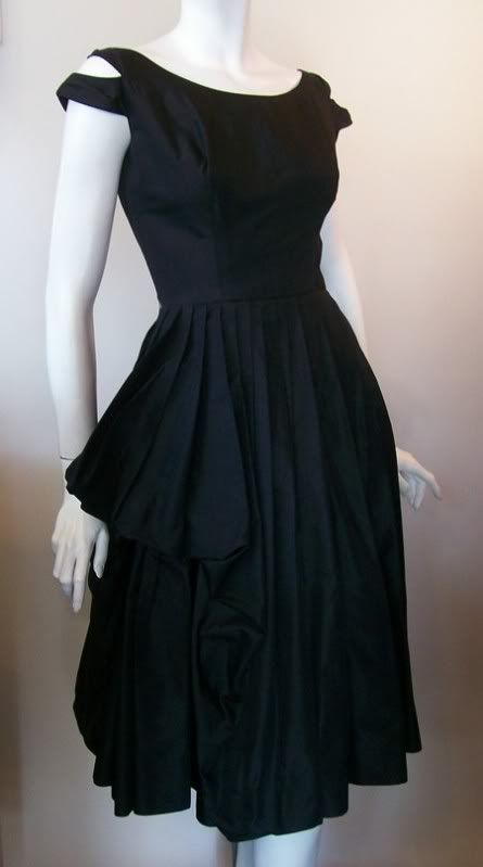 Dorothea's Closet Vintage Dress Vintage Clothing 50s Dress BLACK SILK ...