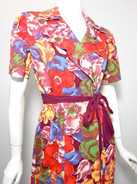 Dorothea's Closet Vintage Robe 40s Gown Floral Robe