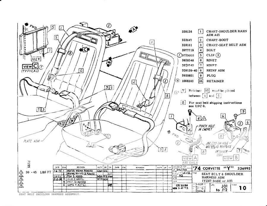 1974 convertible Seat Belts - CorvetteForum - Chevrolet Corvette Forum ...