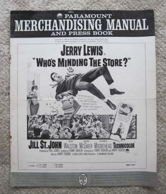 JERRY LEWIS PRESS BOOK JILL ST JOHN WHOS MINDING STORE  