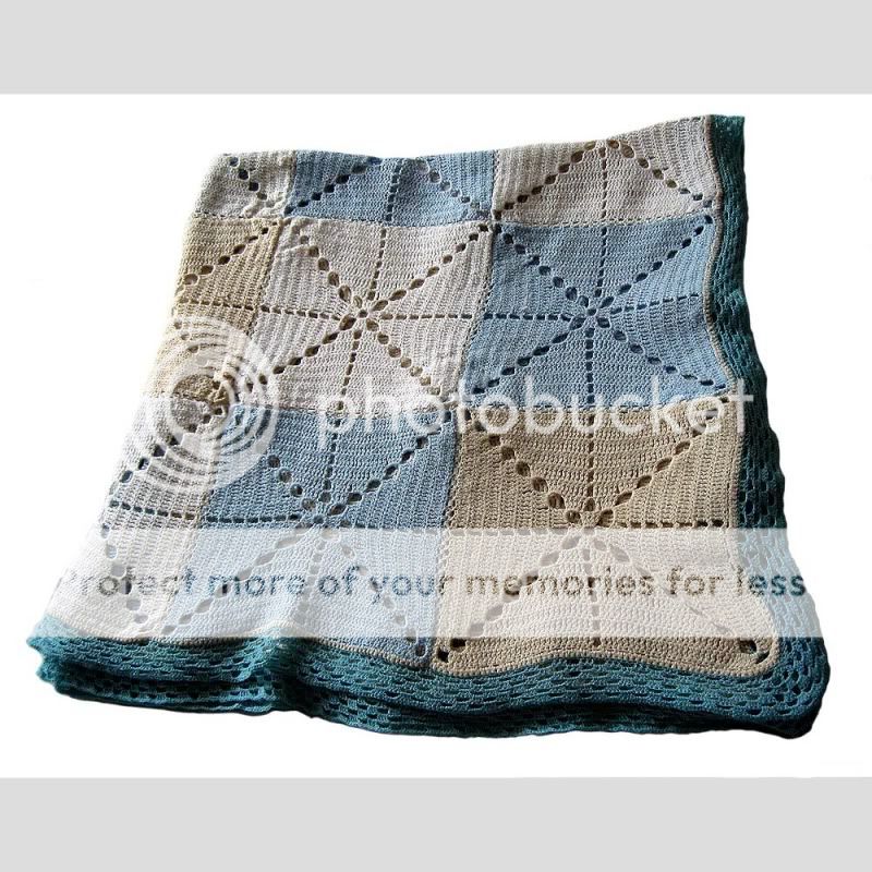 VINTAGE Granny Square Crochet Afghan Handmade Quilt 4x8  