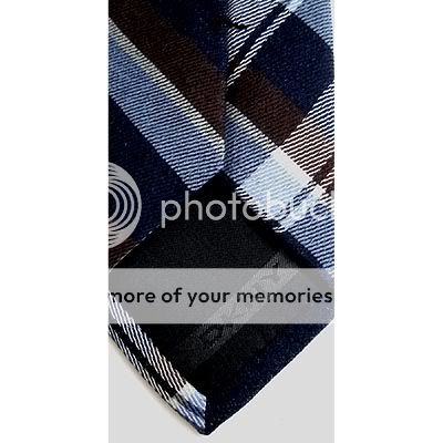 DKNY Mens Skinny Plaid Wool Silk Woven Tie Blue  