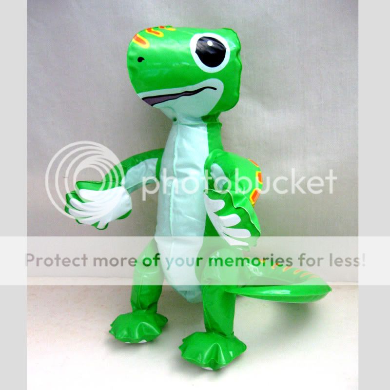 GEICO Insurance Gecko Green Reptile Inflatable Blowup Doll Toy