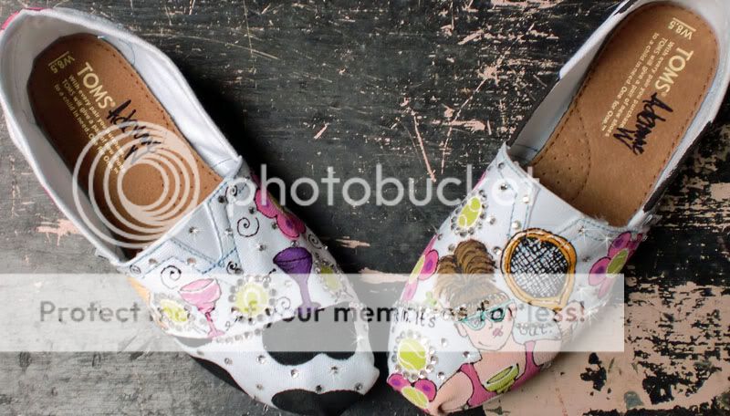 Custom Hand Painted Toms Tennis Margarita Cow Print Bling Shoes Women