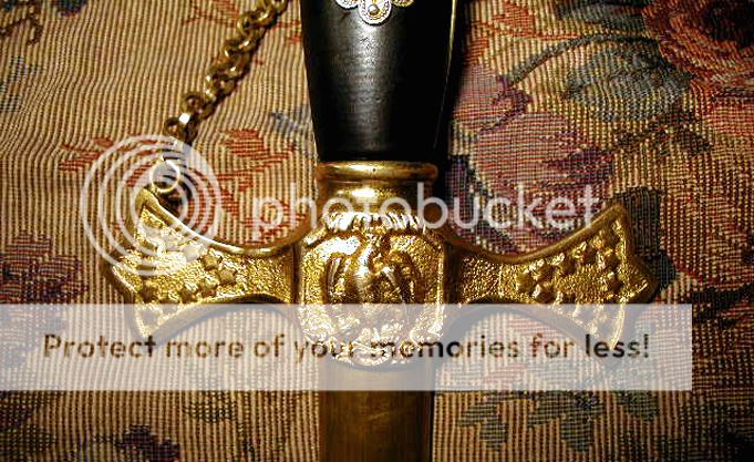 SUPERIOR GOLD Old Masonic TEMPLAR MYSTIC ROOSTER SWORD Ancient 