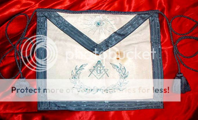 Depression Era Old Masonic Leather Ritual Symbols Apron Eye Square