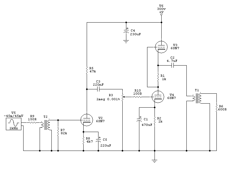 6sn7 схема усилителя