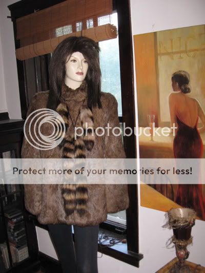 Unique Rabbit Fur & Raccoon Tails Stroller Coat Jacket  