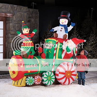 New 7 ft Animated Christmas Inflatable Santa Elf Train