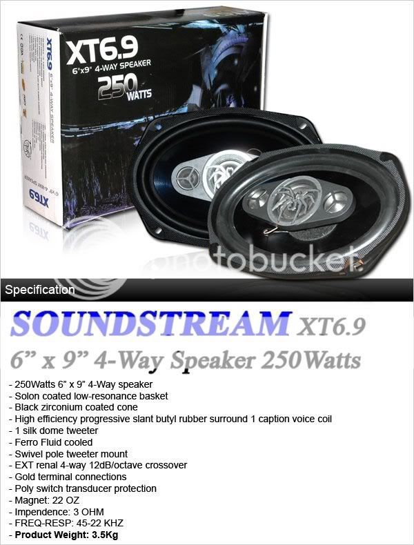 100%ORIGINAL SOUNDSTREAM XT 4-Way Mid Bass spkr XT6-9_5