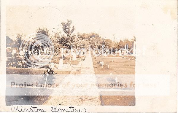 1908 Kinston NC Kinston Cemetery View Postcard RPPC