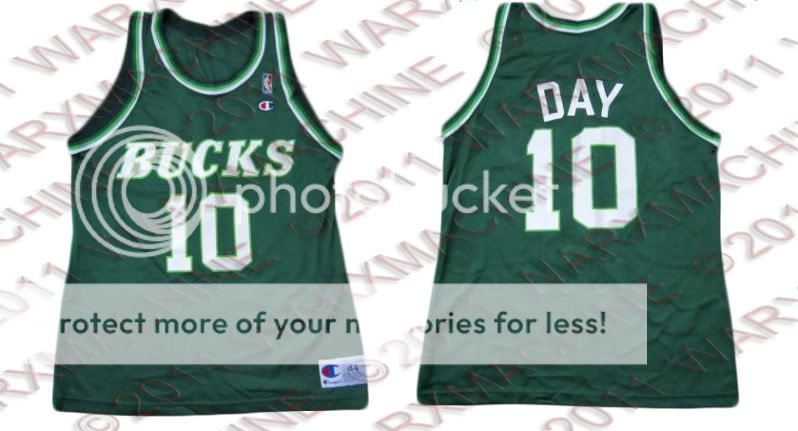 Todd Day Milwaukee Bucks 44 Champion Jersey RARE Vintage Jennings NBA