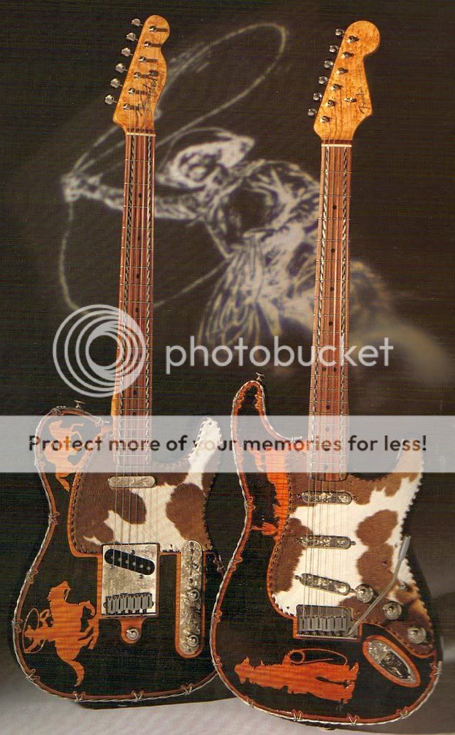 94 Fender Custom Shop Stratocaster Telecaster Barbed Wire Cowboy Set 