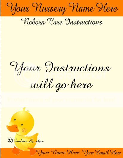 10 REBORN BABY CARE INSTRUCTION PAGE DRAFTS ASSORTED DESIGNS  