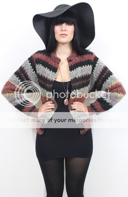   Boho GYPSY Hippie BOUCLE KNIT Nubby Sweater Cardigan Jacket OS  