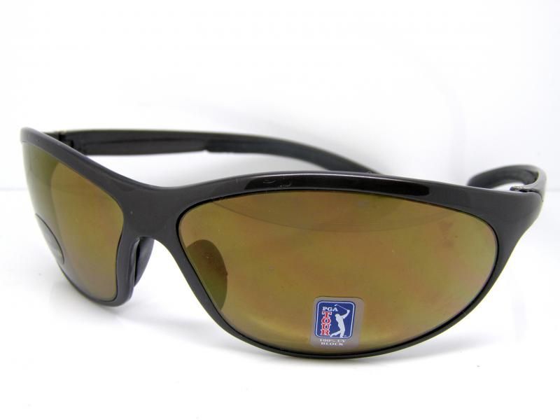 PGA Tour Licensed Golf Green Seeker SPORTS Sunglasses Brown Padded Non Slip Grip