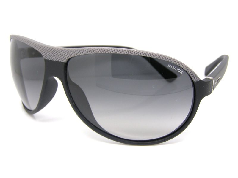 Police Atemberaubende coole Sonnenbrille S1857E 96T Schwarz Grau Schraube 2 Mode Neu