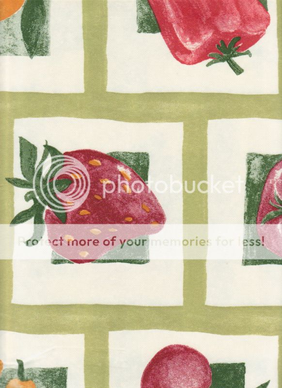 Fruit Vegetables Vinyl Tablecloth Peppers Tomato Strawberry Grapes