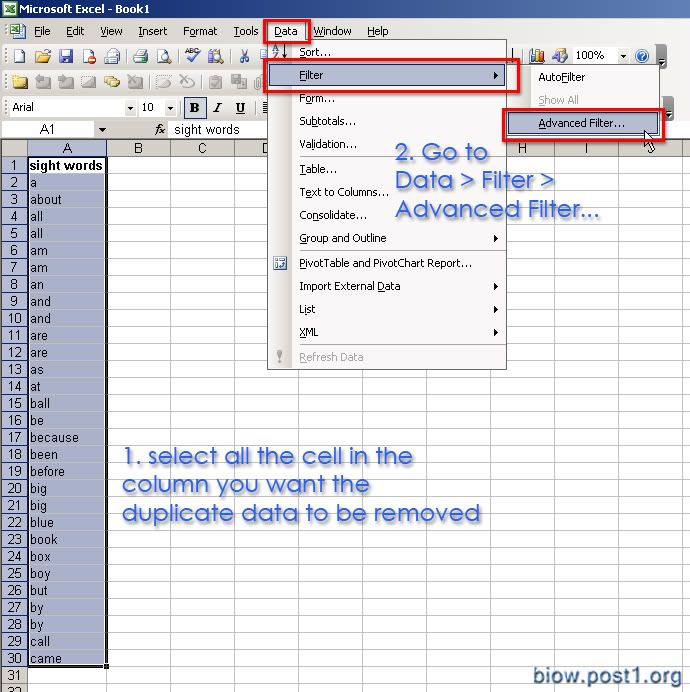 How To Filter Repeated Data In Excel