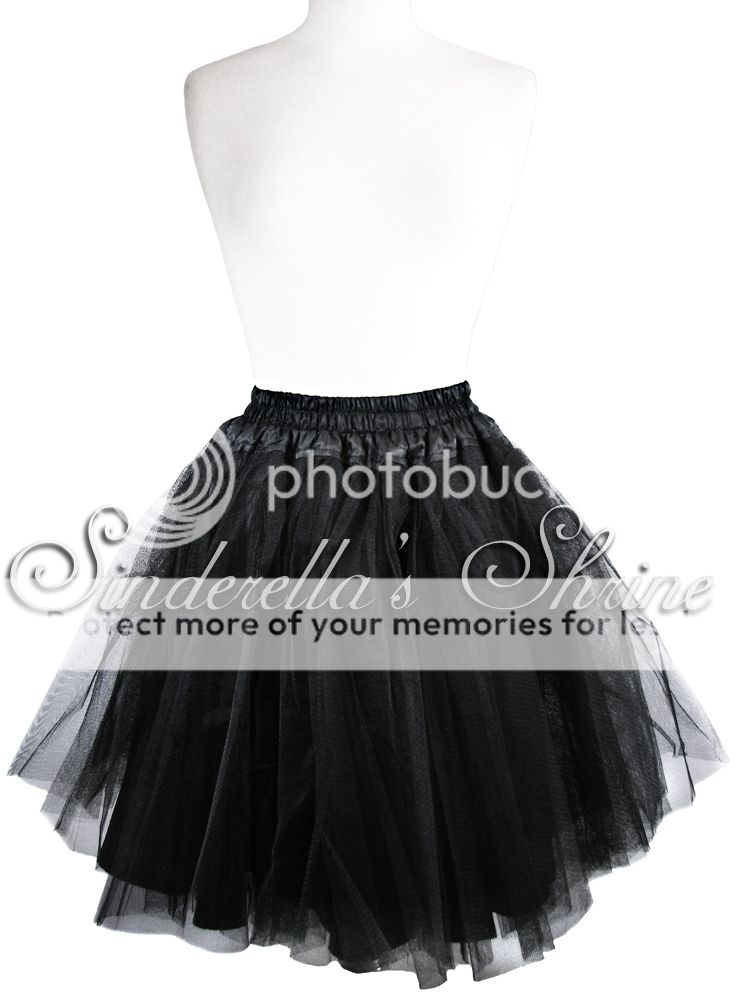 Black HELL BUNNY ~NaTHaLie~ 20 Petticoat Knee Length Stiff Net Tutu 