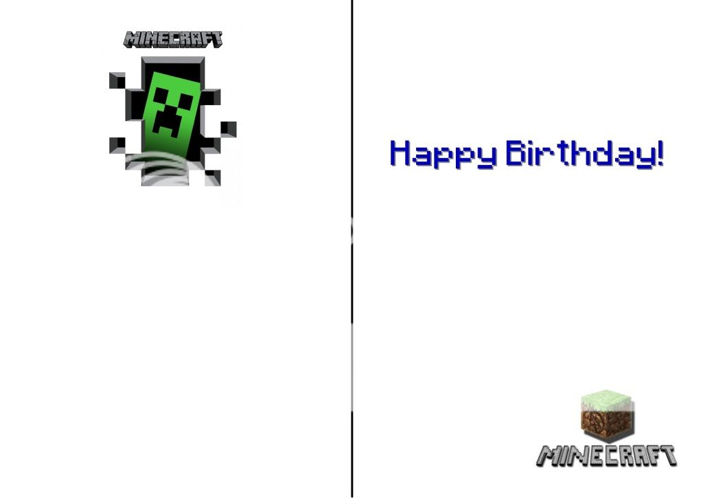 Minecraft Personalised Birthday Card Keep Calm Many Variations Large 
